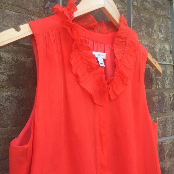 J. Crew Vibrant Ruffled Top Blouse Size 6 - Picture 3 of 7